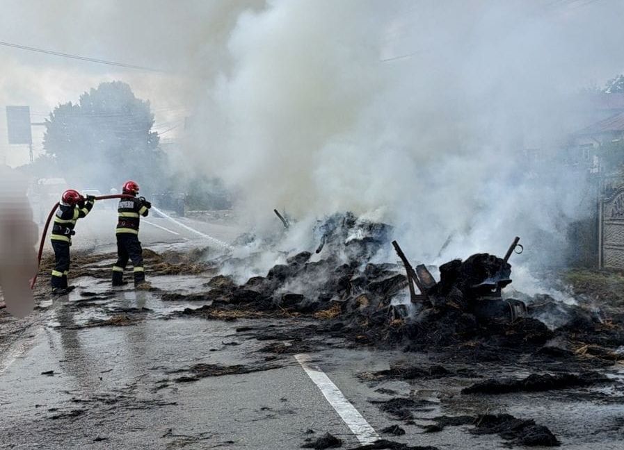 ACUM! Incendiu în Argeș! Un bărbat a fost RĂNIT!