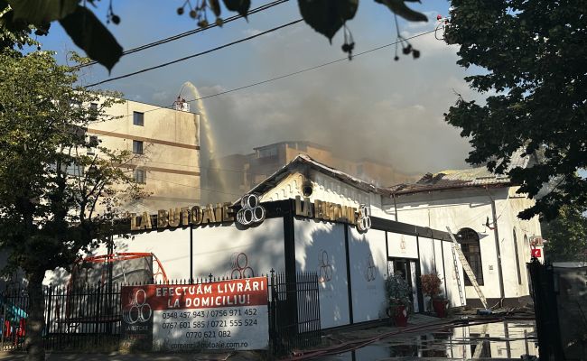 VIDEO! Primarul Gentea, sprijin la restaurantul din Piteşti care a luat foc