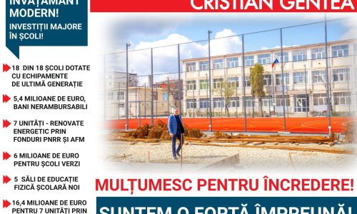 Primarul Gentea, investiţii URIAŞE în educaţie