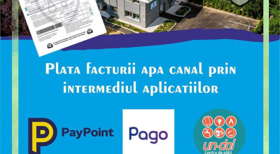 Plata facturii apă canal prin intermediul aplicațiilor PayPoint, Un-Doi și Pago