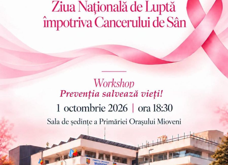 Ziua Națională de Luptă împotriva Cancerului de Sân va fi marcată la Mioveni!