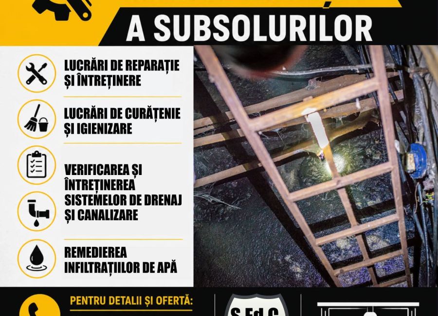 Servicii Edilitare pentru Comunitate Mioveni oferă servicii de mentenanță a subsolurilor