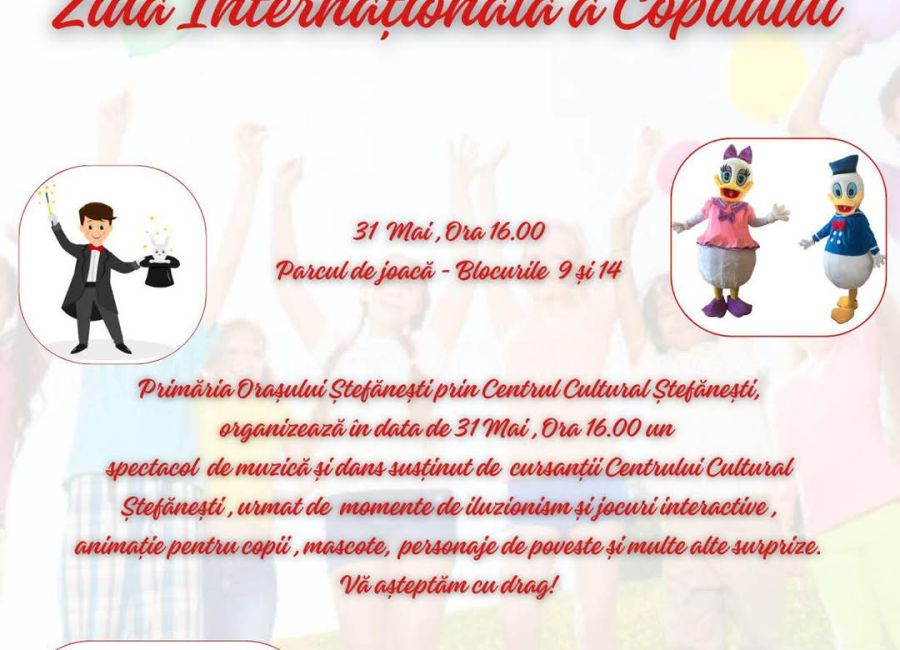 Ziua Internațională a Copilului va fi celebrată la Ștefănești!