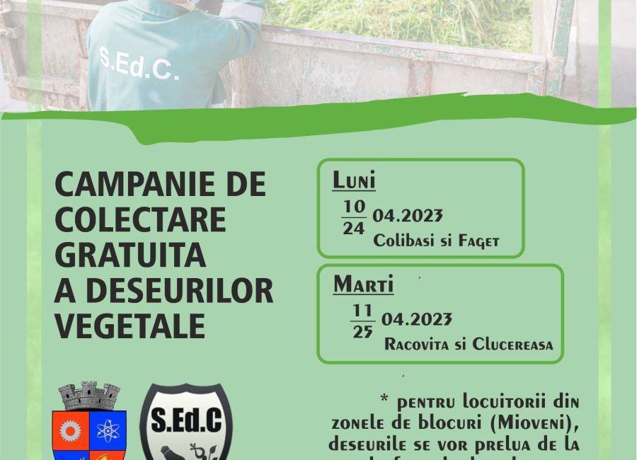 Campanie de colectare gratuită a deșeurilor vegetale
