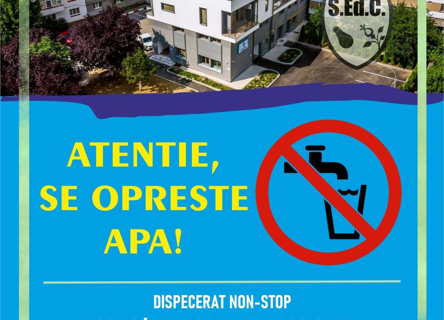 SEdC Mioveni anunță oprirea apei în cartierul Clucereasa