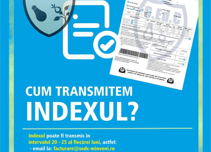 Cum și când transmitem indexul apometrului