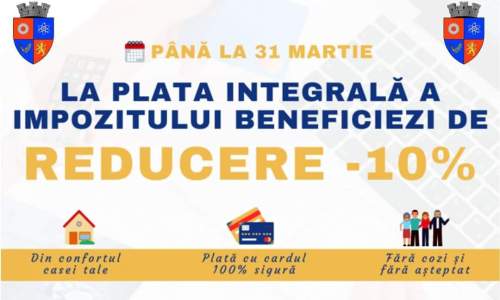 Reduceri pentru plata integrală a impozitelor și taxelor locale la Mioveni