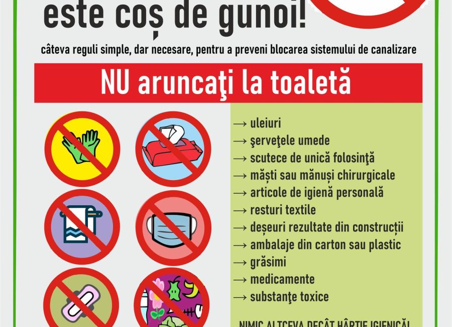 Canalizarea nu este coş de gunoi!